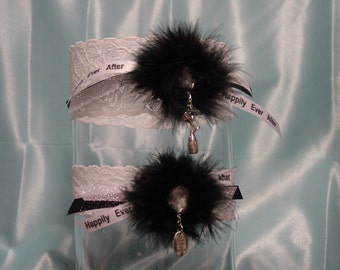 Black on White New Years Garter Set