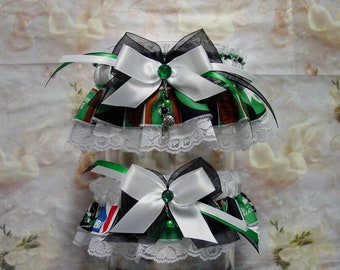 Boston Celtics Basketball Wedding Garter Set