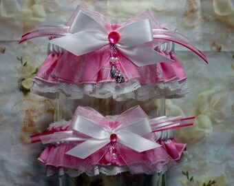 University of North Carolina Tarheels Pink Wedding Garter Set