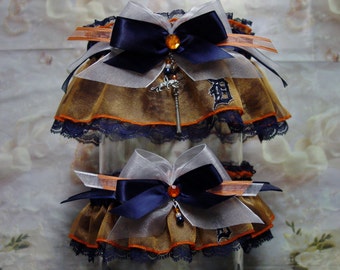 Detroit Tigers MLB Lace Wedding Garter Set