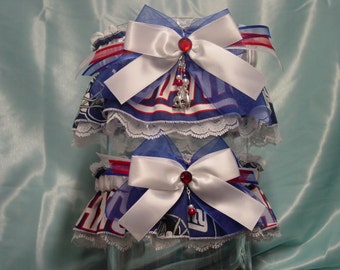 New York Giants Wedding Garter Set