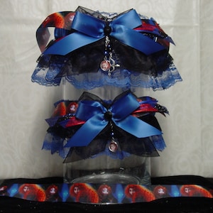 Disney Brave Merida Inspired Garter Set in Black and Royal Blue image 1