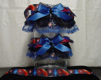 Disney Brave Merida Inspired Garter Set in Black and Royal Blue