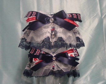 Boston Red Sox MLB Lace Wedding Garter Set