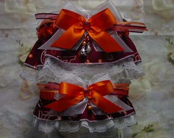 Virginia Tech Bandana Print Wedding Garter Set