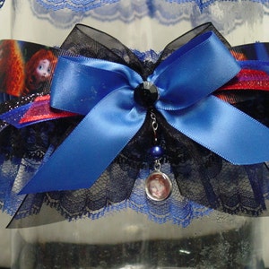 Disney Brave Merida Inspired Garter Set in Black and Royal Blue image 4