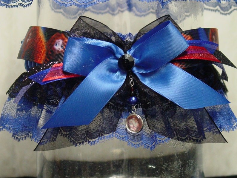 Disney Brave Merida Inspired Garter Set in Black and Royal Blue image 4