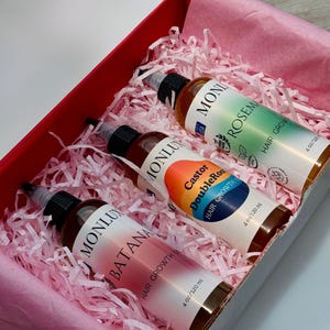Gift Set Hair Growth Oil – Natural Handmade Oils for Scalp and Hair Care – Strengthening Self-Care Box, Father&#39;s Day gift, gift for her