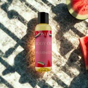 Watermelon Body Oil – Hydrating Fruit Scented Oil for Skin, Natural Glow Oil, Lightweight Moisturizer, Sweet Skincare, Gift for Her