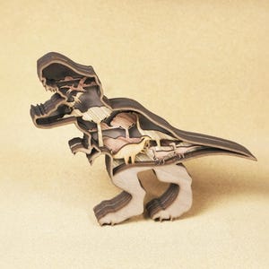 Artisanat de dinosaure en bois multicouche