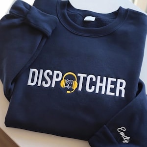 Embroidered 991 Dispatcher Sweatshirt With Custom Name, Gift for Dispatcher, 911 Dispatcher Hoodie, 911 Emergency Shirt, Dispatcher Day Gift