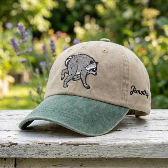 Funny Jimothy Raccoon Viral Embroidered Vintage Dad Cap, Famous Seattle Raccoon Hat, Cute Trash Panda Hat