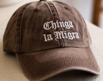 Embroidered Chinga La Migra Hat, Chinga La Migra Cap, Abolish Ice Political Hat, Liberal Hat Immigrant Rights Hat Social Justice Hat