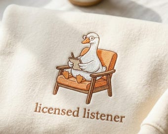 Embroidered Licensed Listener Sweatshirt, Mental Health Counselor Crewneck, Funny Goose Shirt, SEL Therapist Gift