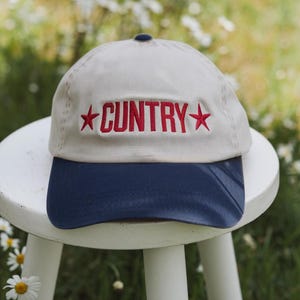 Cuntry Embroidered 6-Panel Baseball Cap, Country Cap, Country Gift, Western Cap, Women&#39;s Rodeo Cap, Country Concert Music Festival