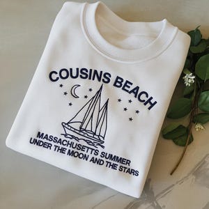 Summer Beach Embroidered Sweatshirt, Team Conrad Sweatshirt, Massachusetts, Bookish Merch Crewneck