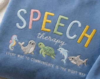 Embroidered Speech Language Pathologist Therapist Sweatshirt, SLP Therapy Grad Gift, SLPA Crewneck