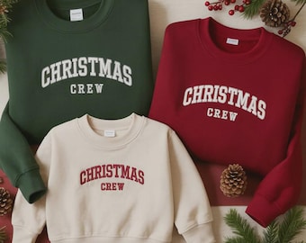 Embroidered Matching Family Sweatshirt for Christmas, Holiday Family Pajamas, Mom Dad Mini Christmas, Xmas Family Shirt, Xmas Family Sweater