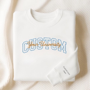 Custom University Sweatshirt, Custom College Sweatshirt, College Icon sweatshirt, Embroidered College Sweatshirt, Back To College Shirt
