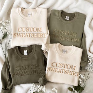 Embroidered custom text sweatshirt, vintage College Letters Sweatshirt with personalize Embroidery, Retro Custom Quote Hoodie