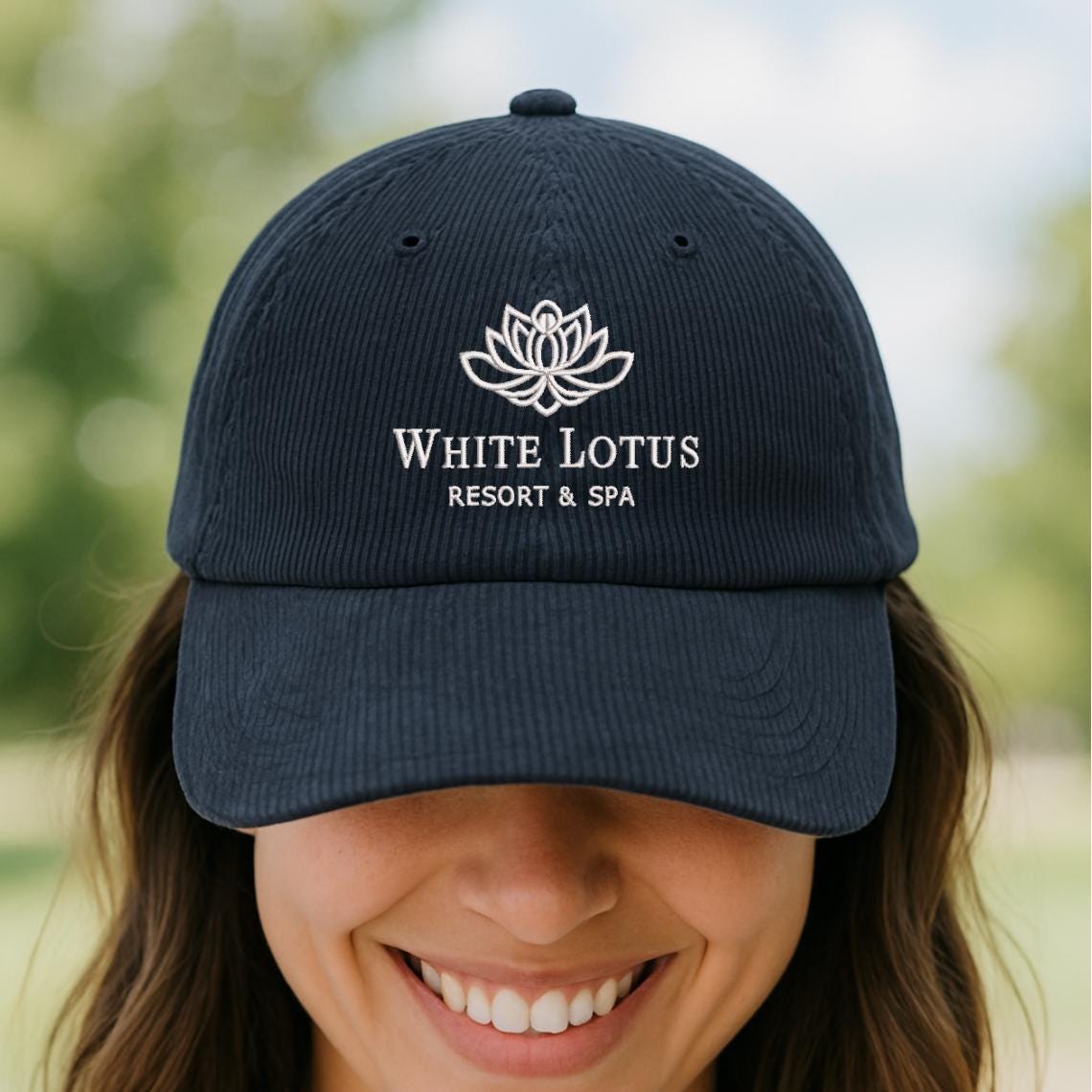Discover Embroidered The White Lotus Resort & Spa Corduroy Hat