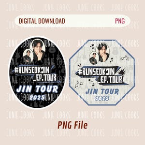 Kpop Run Tour T-shirt Sticker Decal, Kpop Seokjin PNG File, Kpop Concert Gift for Army, Sublimation File, Kpop Clipart, Printable