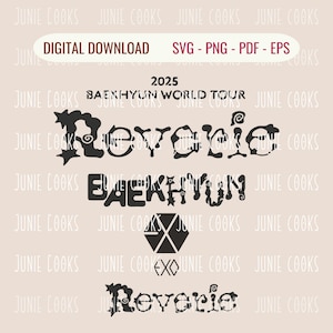 Kpop Reverie T-shirt sticker sticker, Kpop Reverie World Tour Png Svg, Baekhyun Concert, vectorbestand, Baekhyun Kpop Svg bundel, Kpop Clipart