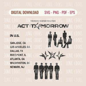 Kpop T-shirt Sticker Decal, Tubatu Tomorrow World Tour Png Svg, Concert Gift for MOA, Vector File, Kpop Svg Bundle, Kpop Clipart