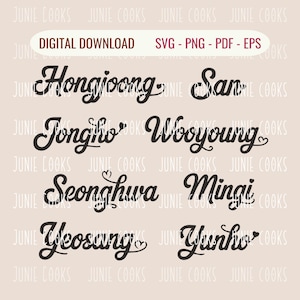 Calcomanía para camiseta de miembros de Kpop ATZ, ATZ World Tour PNG SVG, regalo de merchandising de Kpop para Atiny, archivo vectorial, Kpop SVG, clipart de Kpop