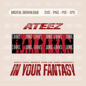 Calcomanía para camiseta "Kpop In Your Fantasy", ATZ World Tour (PNG/SVG), regalo de concierto para Atiny, archivo vectorial, Kpop Svg, clipart de Kpop, imprimible