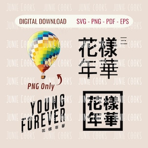Kpop HYYH Young Forever T-shirt sticker sticker, Bangtan Young Forever PNG SVG, Kpop cadeau voor leger, Kpop clipart, vectorbestand, afdrukbaar