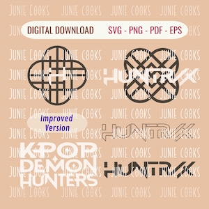 Kpop Huntr/x T-shirt sticker sticker, Kpop Demon Png Svg, Kpop Cosplay sjabloon, vectorbestand, Kpop Demon Svg, Kpop Clipart, afdrukbaar