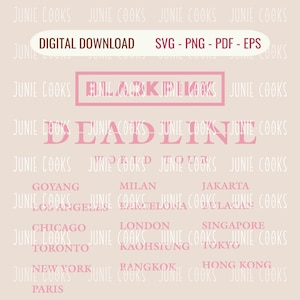 Kpop Deadline T-shirt sticker sticker, BP Deadline World Tour Png Svg, concert cadeau voor Blink, vectorbestand, Kpop Svg, Kpop clipart, afdrukbaar