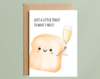 Farewell Card Coworker – Toast to New Beginnings, Goodbye Greeting Card (A6 Size)