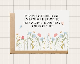 Printable Stages of Life Friendship 5x7 Card Digital Download