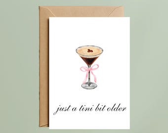 Funny Espresso Martini Birthday Card – Coquette Cocktail Pun (A6 Size)