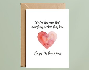 Watercolor Heart Mom Appreciation Card: Happy Mother's Day Greeting