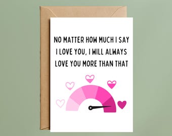 Romantic Funny Love Meter Card (A6 Size)