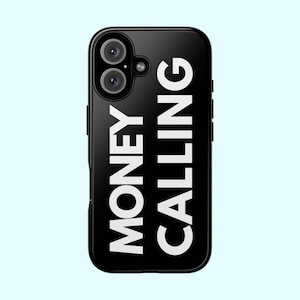 Custodia per telefono con scritta "Denaro che chiama" | Custodia per telefono con soldi | Caso difficile | Acquista iPhone 11, 12, 13, 14, 15, 16 | Modelli Samsung S10, S20, S21, S22, S23, S24, S25