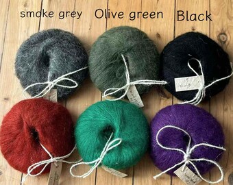 Przędza jedwabno-moherowa: Angora, Południowa Afryka, Cienka linia, 25g