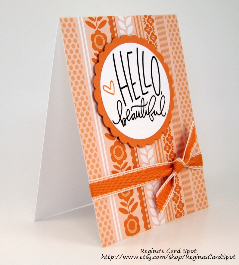 Beautiful Greeting Card Peach Hello