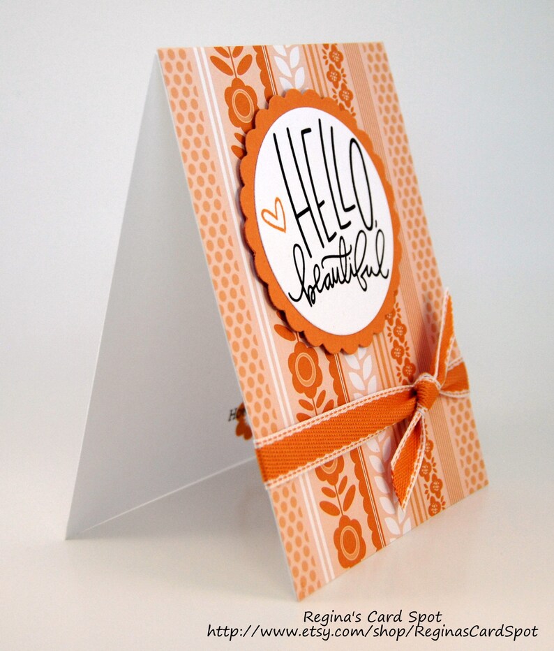 Beautiful Greeting Card Peach Hello