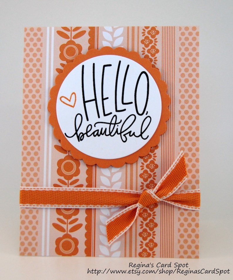 Beautiful Greeting Card Peach Hello