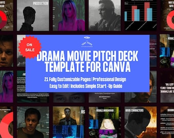 Drama Movie Pitch Deck Template for Canva (Digital Download)