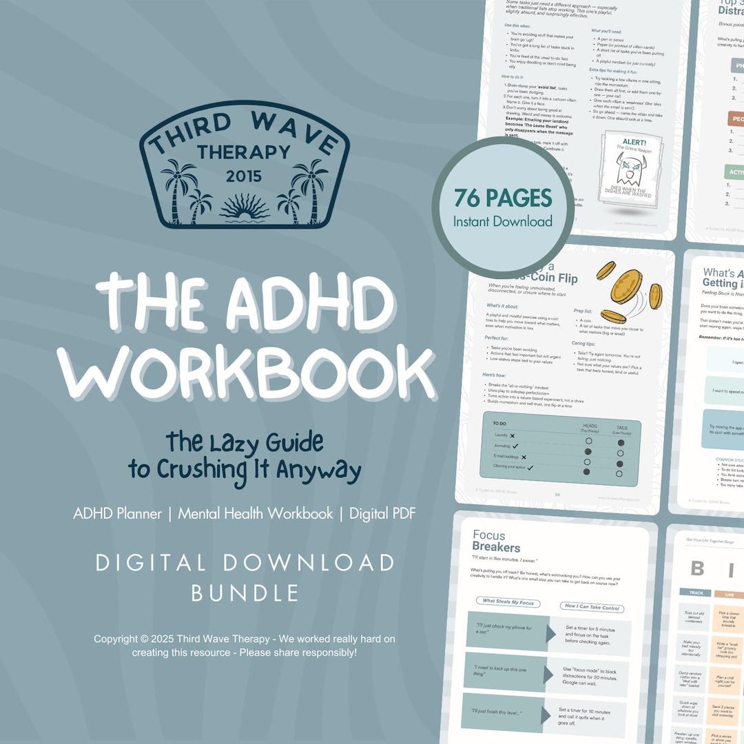 Printable & Fillable ADHD Toolkit | Digital PDF for Organization and ...