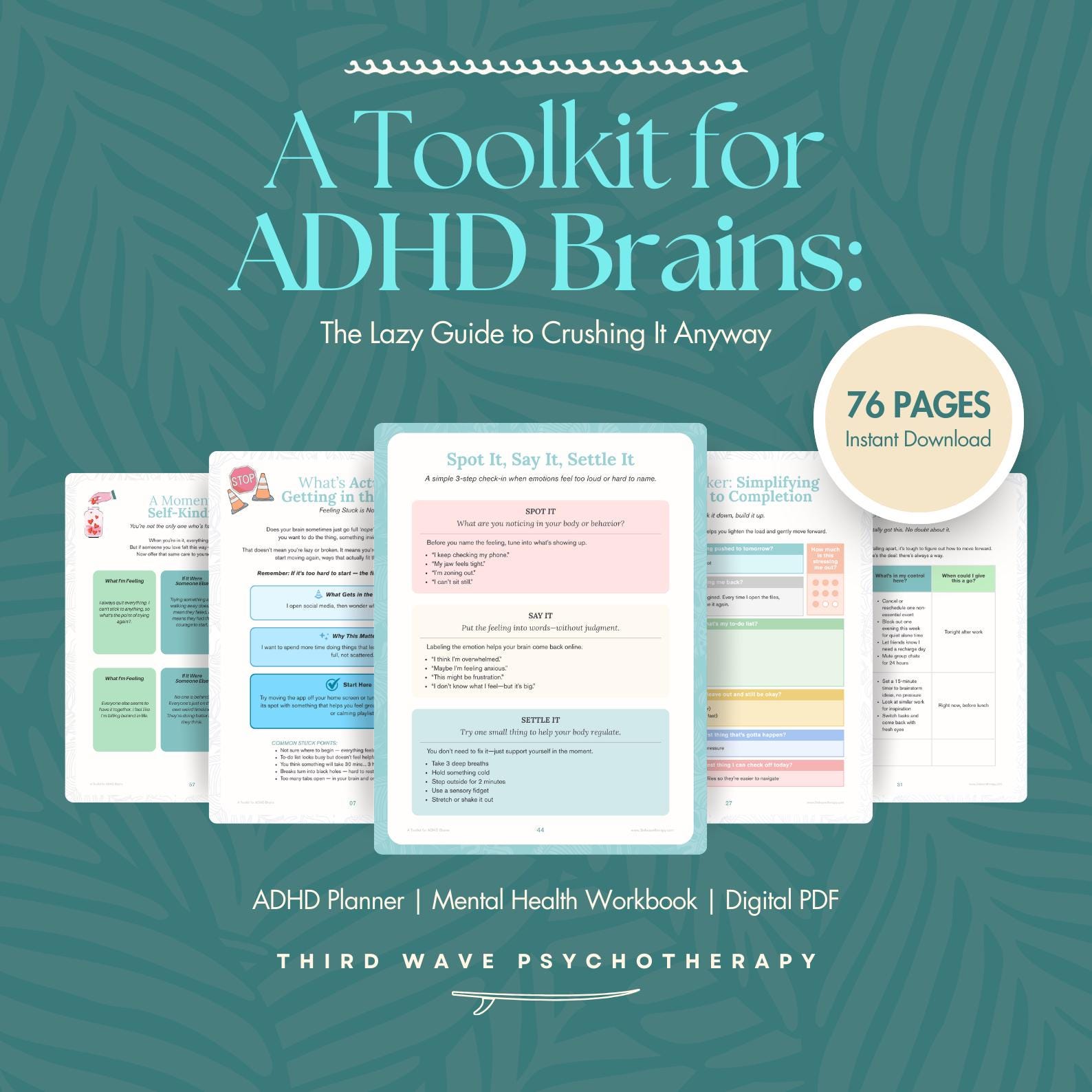 ADHD Toolkit Bundle, Printable & Digital Focus Kit, Planner ...