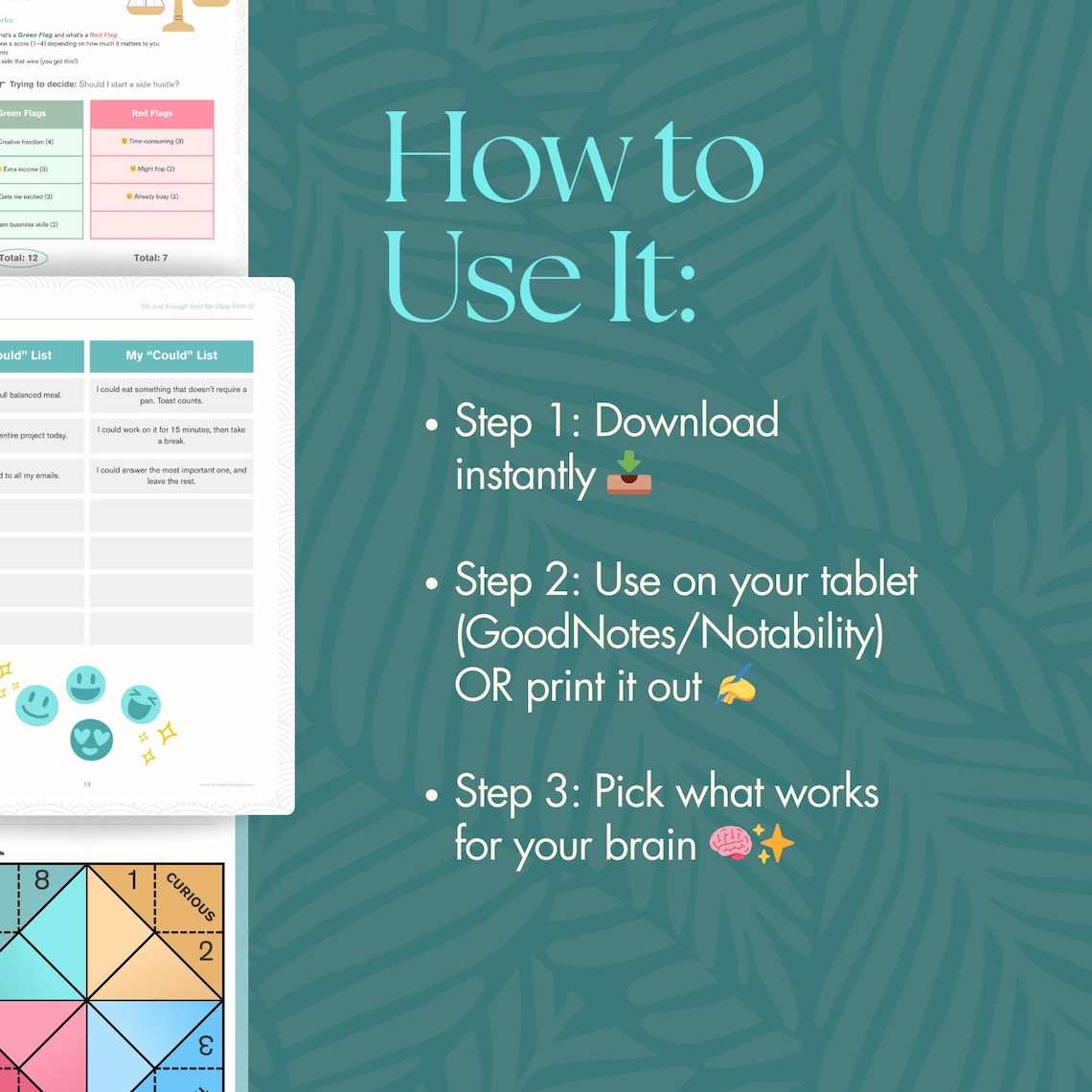ADHD Toolkit Bundle, Printable & Digital Focus Kit, Planner ...