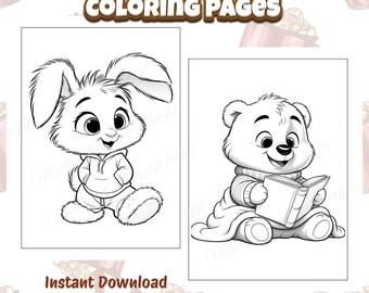 Cozy Animal Coloring Pages| 10 Relaxing Printable Coloring sheets |
