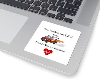 Pegatina troquelada para vehículo de emergencias EMT, regalo para primeros auxilios, decoración médica, amor de cuidador, diseño de latido, divertida calcomanía para laptop