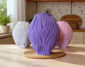 Geometric Leaf Vase – Modern PLA Decor, Custom Earth Tones